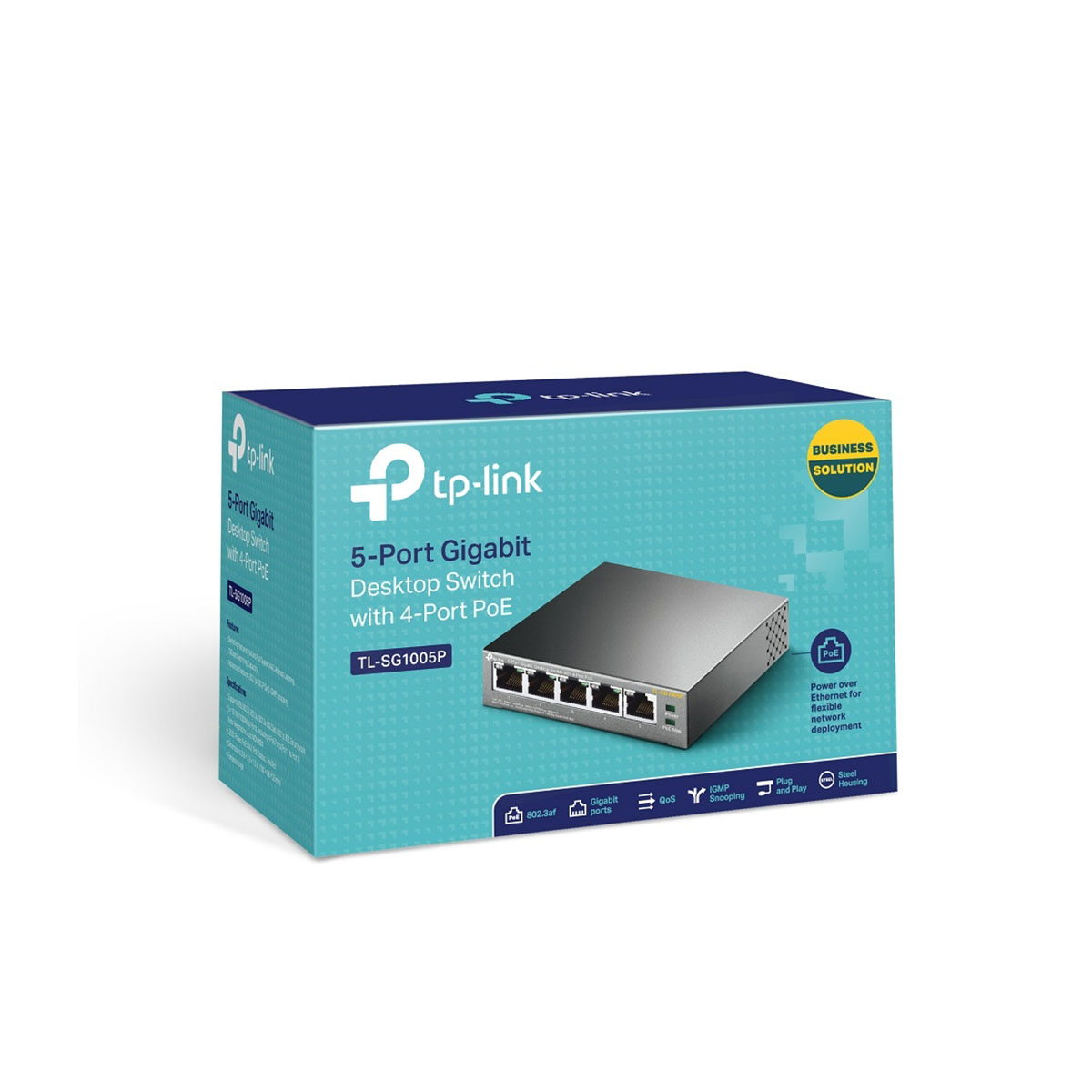 سوئیچ شبکه 5 پورت با 4 پورت PoE تی پی لینک مدل TL-SG1005P-4